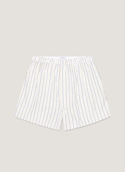 Men's Classic Boxer Shorts in White/Blue/Yellow