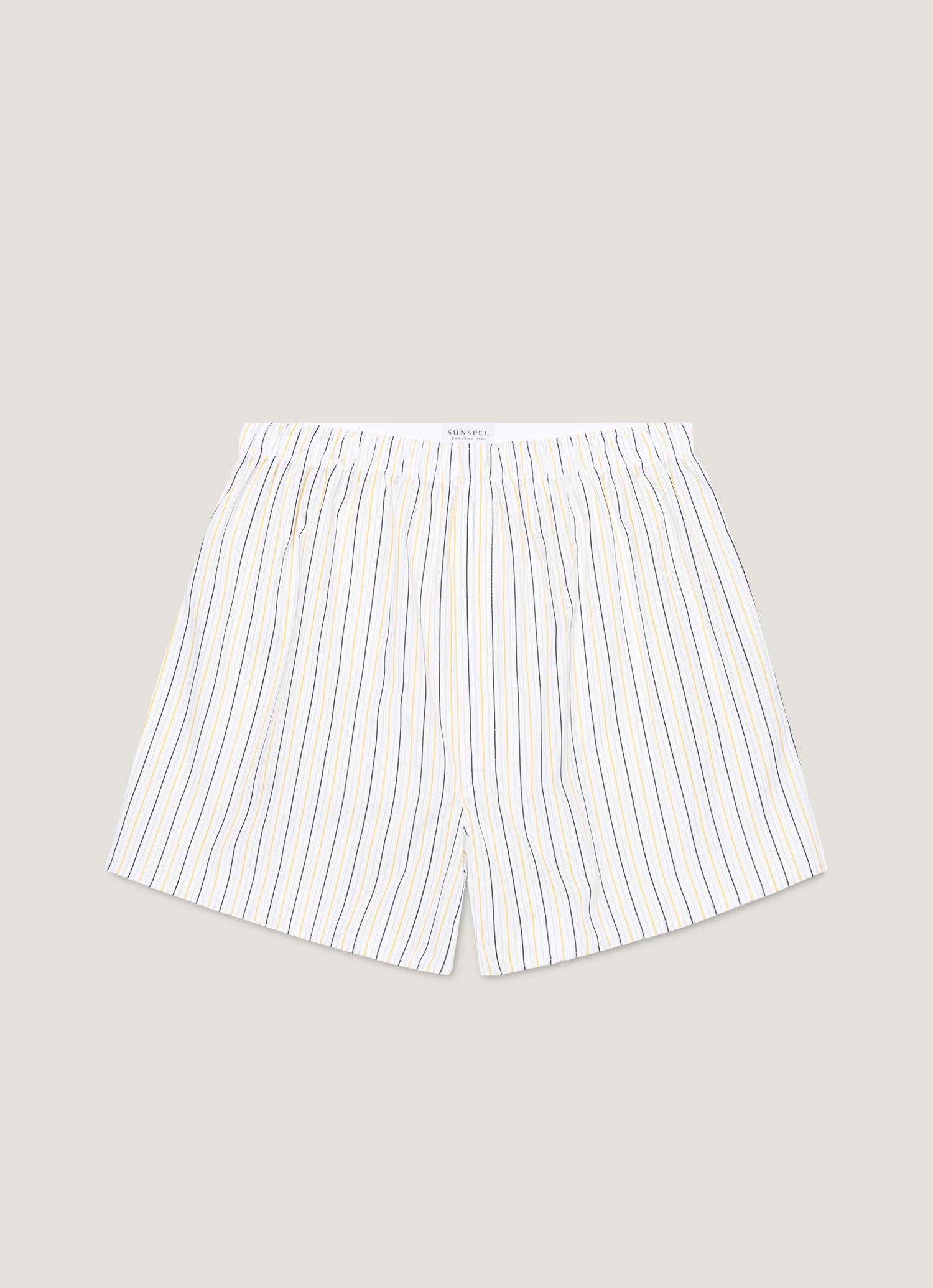 Men's Classic Boxer Shorts in White/Blue/Yellow