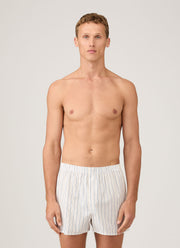 Men's Classic Boxer Shorts in White/Blue/Yellow