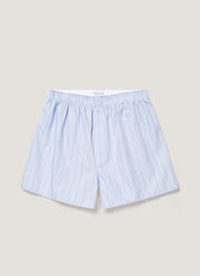 Men's Classic Boxer Short in Light Blue Wide Stripe