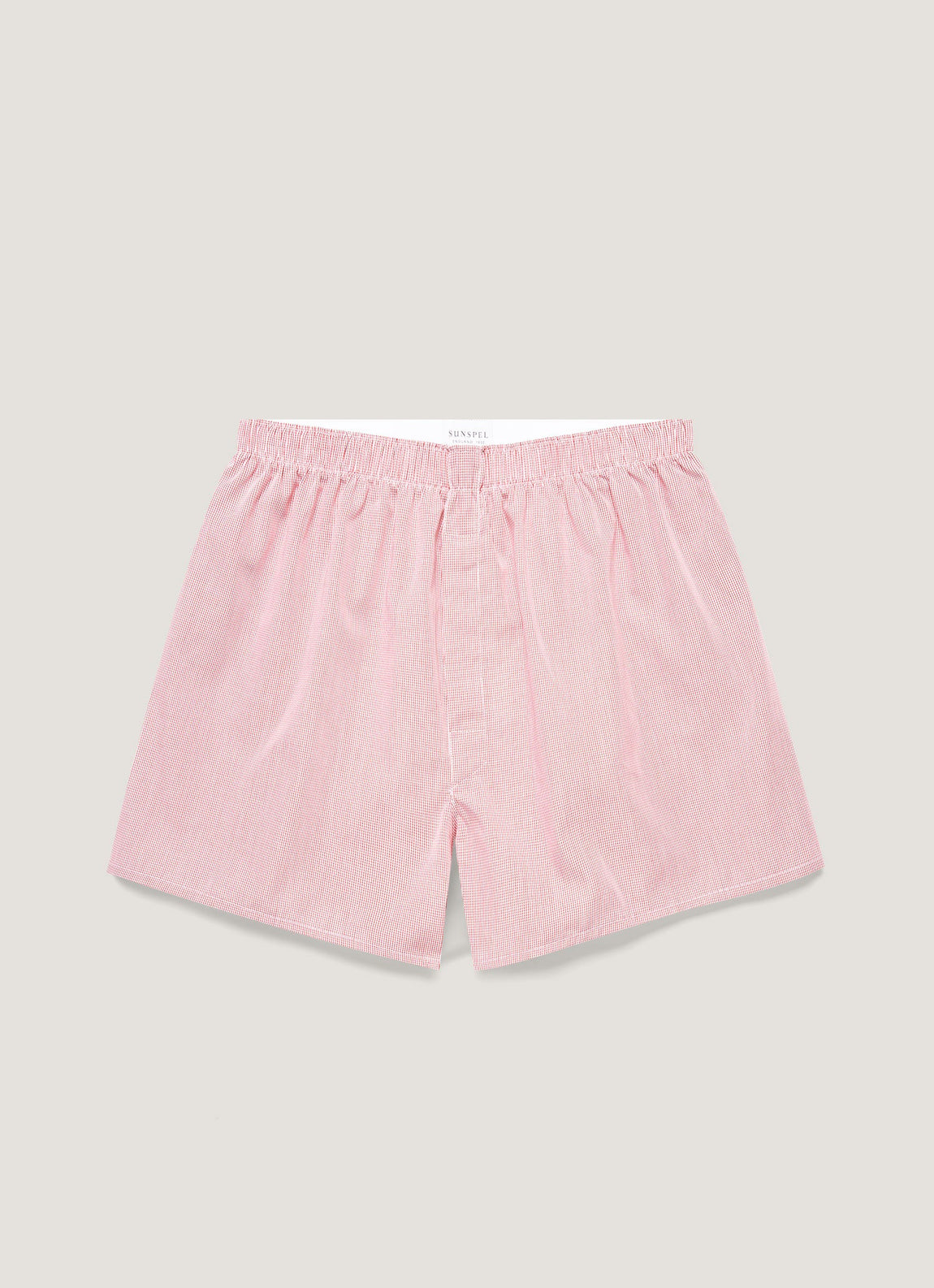 Men's Classic Boxer Shorts in Red Micro Gingham