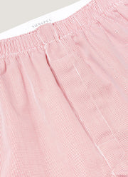 Men's Classic Boxer Shorts in Red Micro Gingham