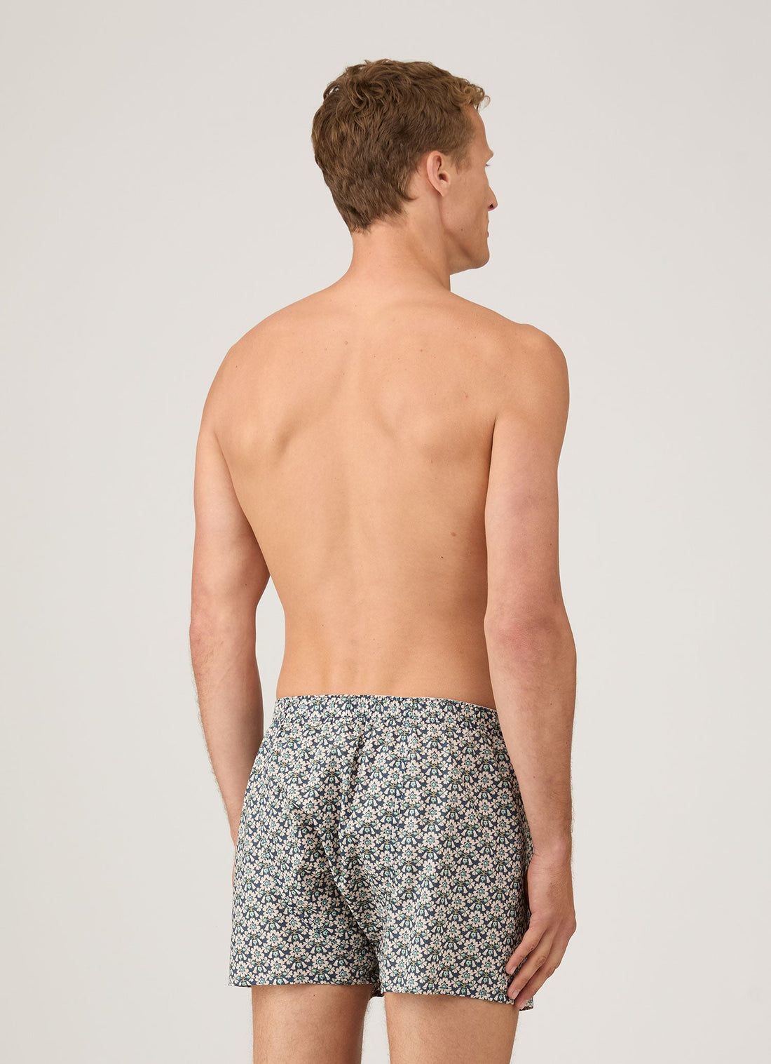 Men's Classic Boxer Shorts in Liberty Fabric in Navy/White Macsen