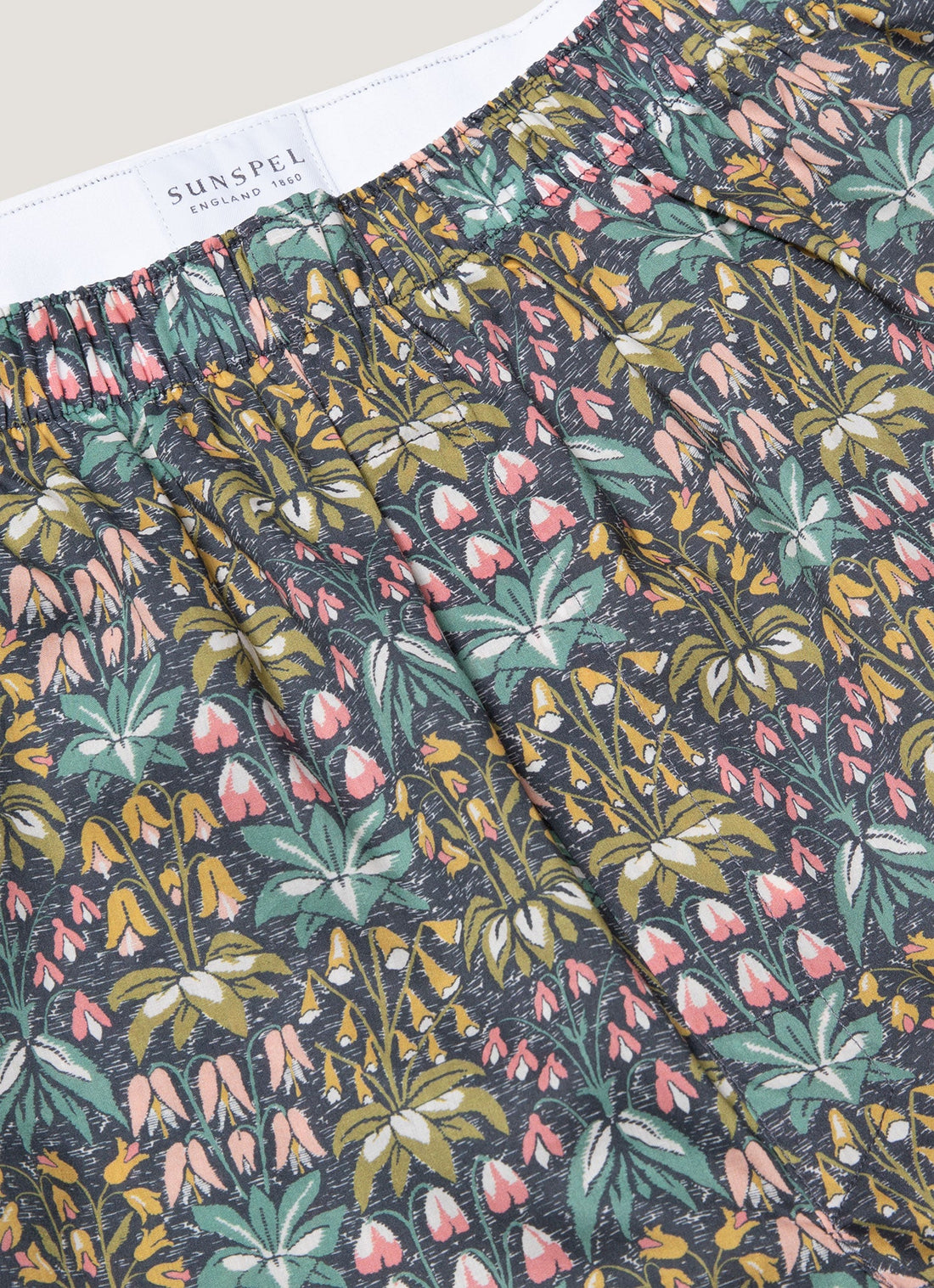 Men's Classic Boxer Shorts in Liberty Fabric in Navy Floral Tropics