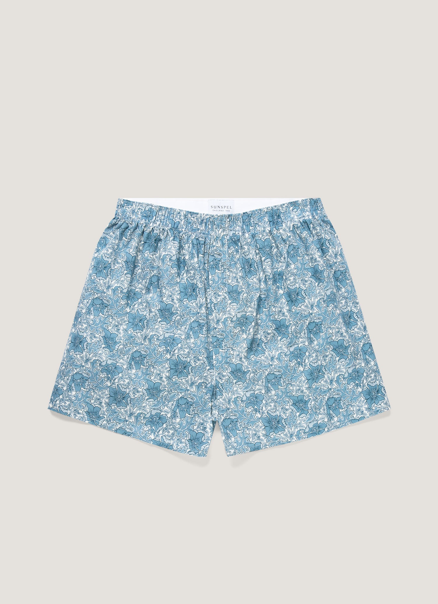 Men's Classic Boxer Shorts in Liberty Fabric in Stone Blue Floral
