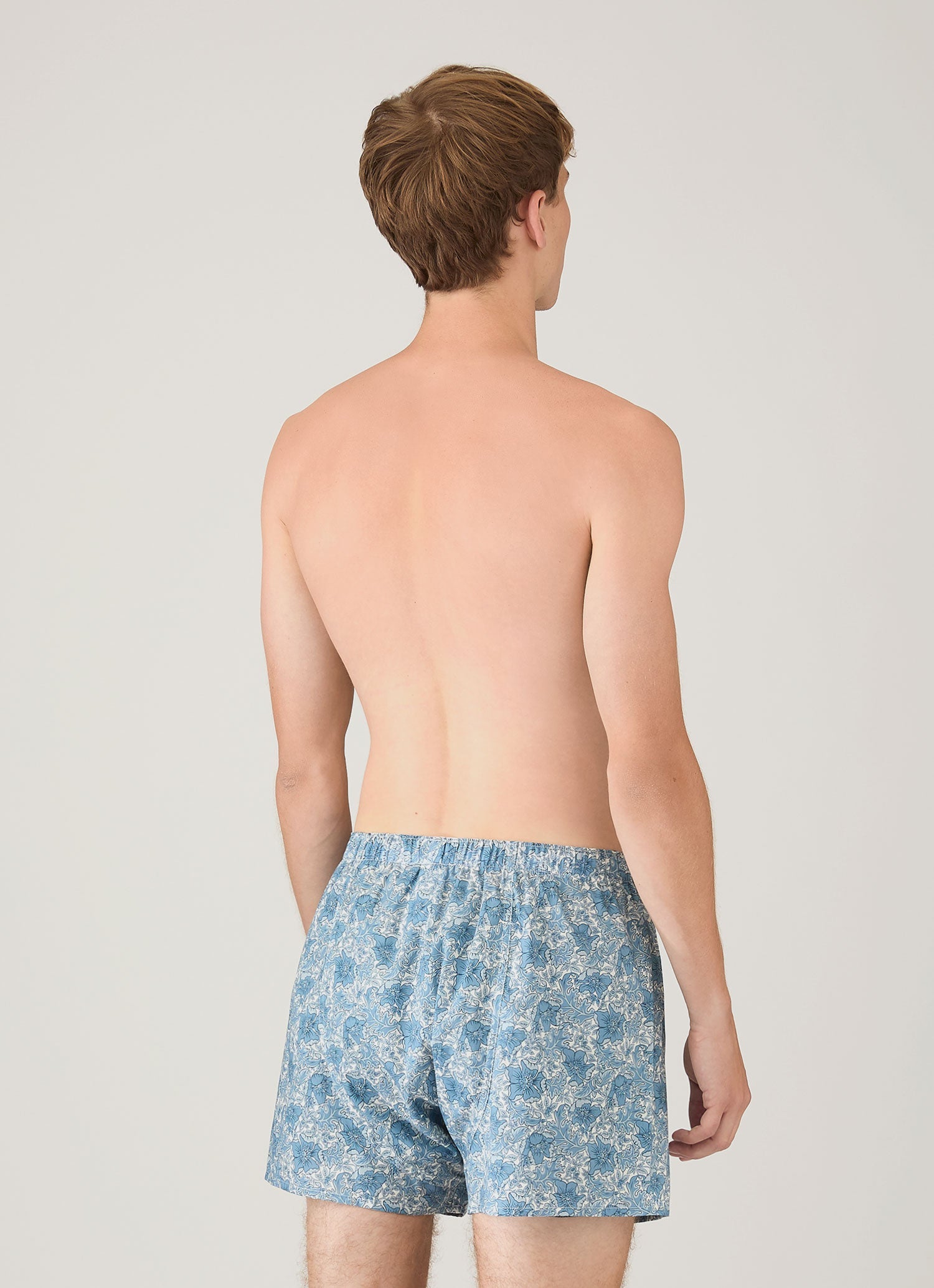 Men's Classic Boxer Shorts in Liberty Fabric in Stone Blue Floral