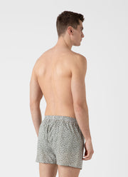 Men's Classic Boxer Shorts in Liberty Fabric in Khaki Feather Meadow