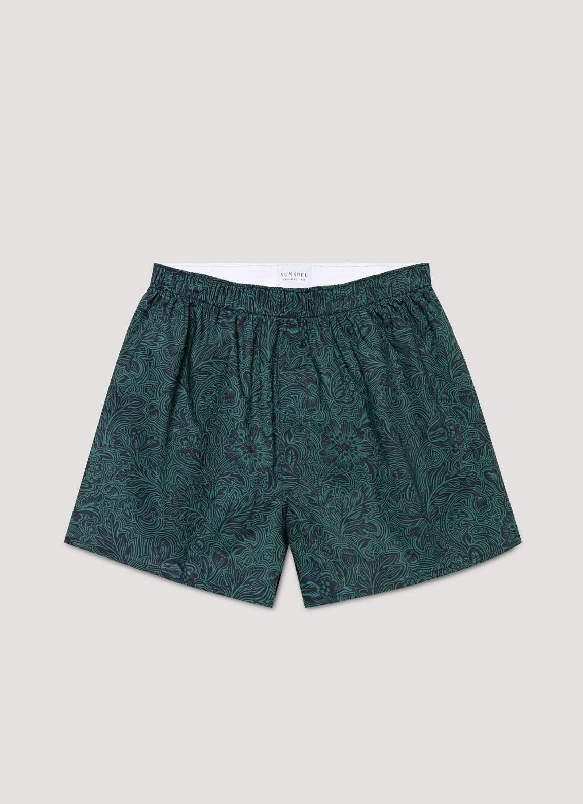 Men's Classic Boxer Shorts in Liberty Fabric in Steel Green Bloom
