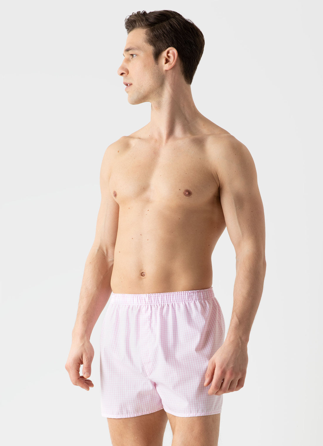 Men's Classic Boxer Shorts in Pink Gingham