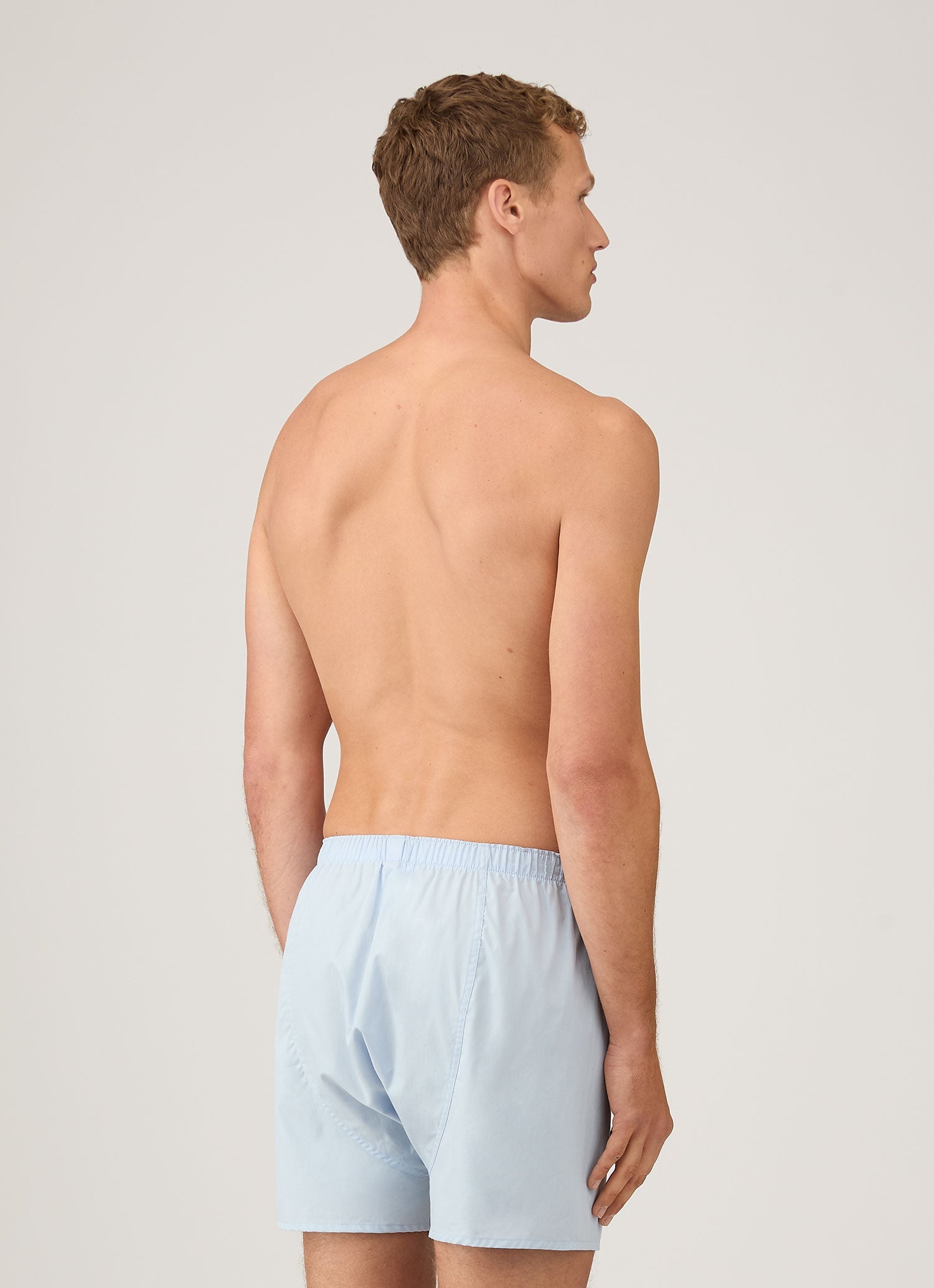 Men's Long Cut Classic Boxer Shorts in Plain Blue