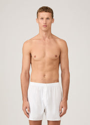 Men's Long Cut Classic Boxer Shorts in White