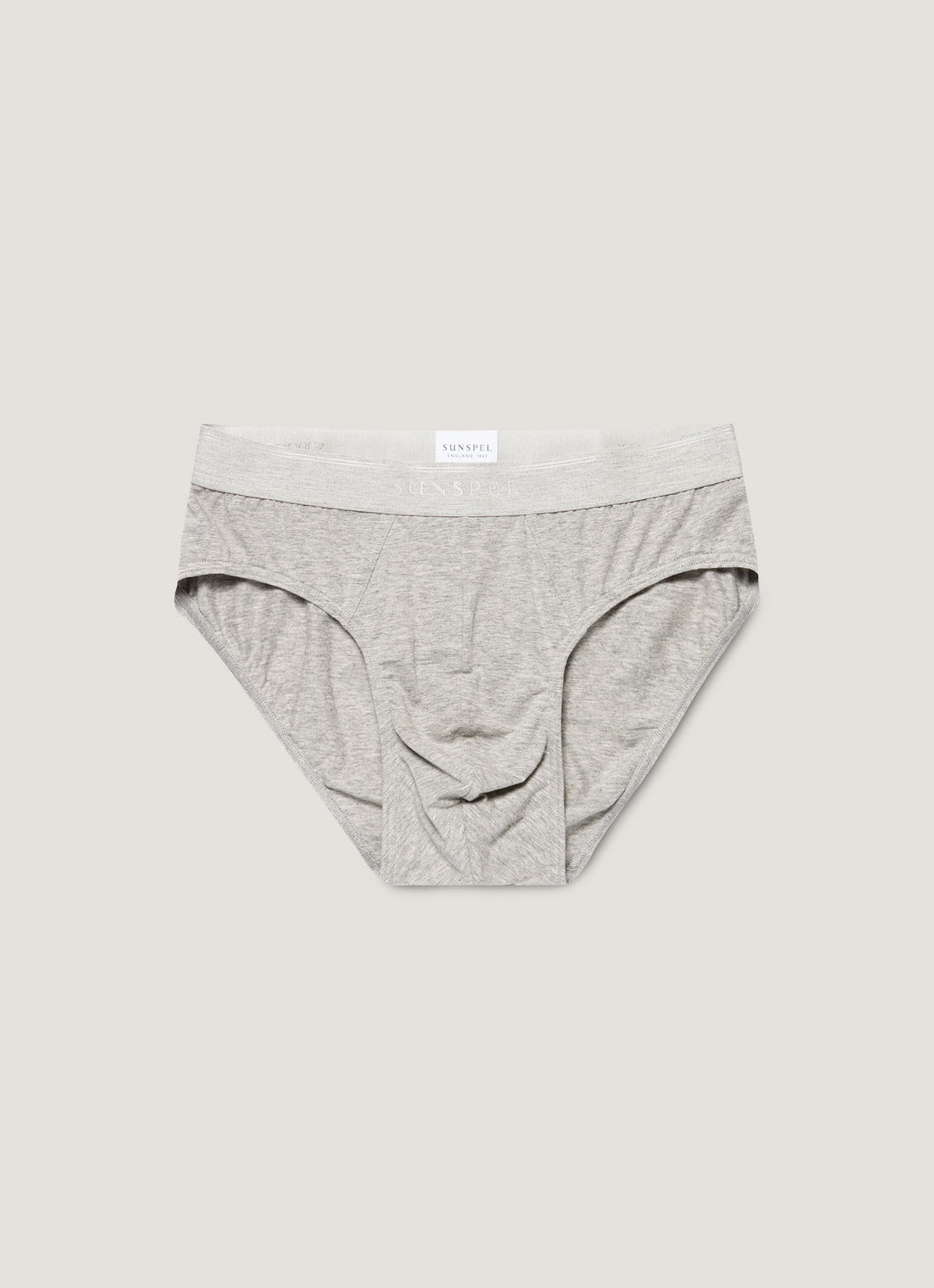Men's Stretch Cotton Briefs in Grey Melange