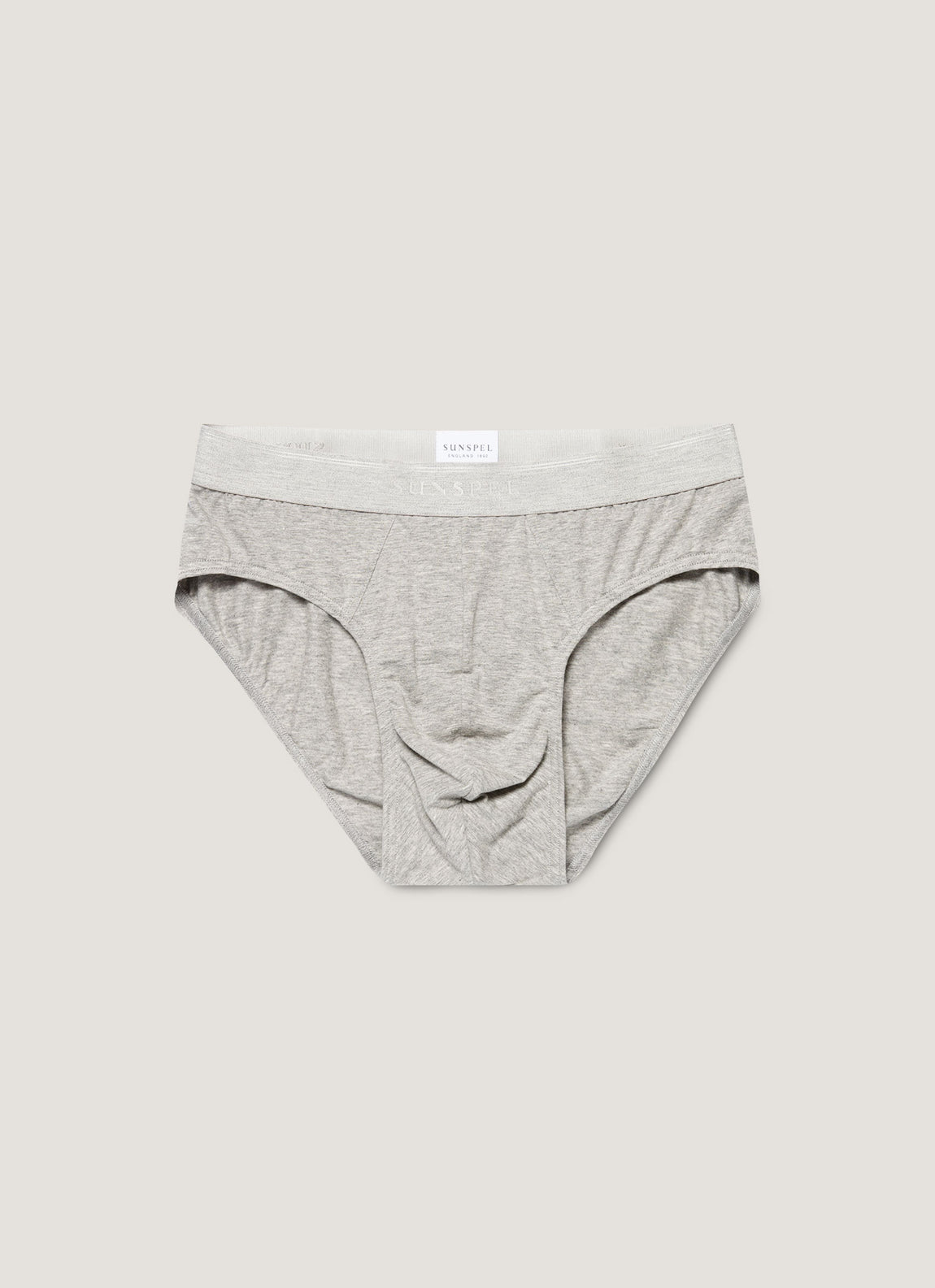 Men's Stretch Cotton Briefs in Grey Melange