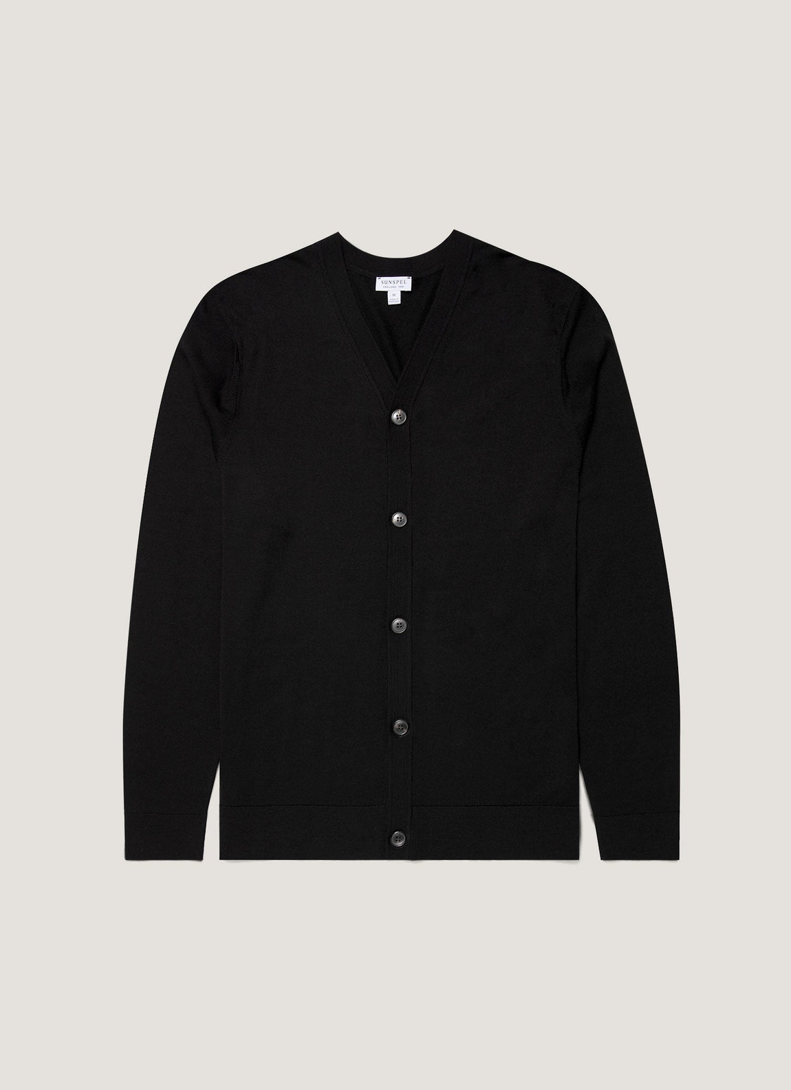 Men's Extra-Fine Merino Cardigan in Black