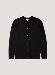 Men's Extra-Fine Merino Cardigan in Black