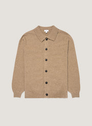 Men's Lambswool Cardigan in Sandstone