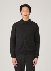 Men's Lambswool Cardigan in Charcoal Melange