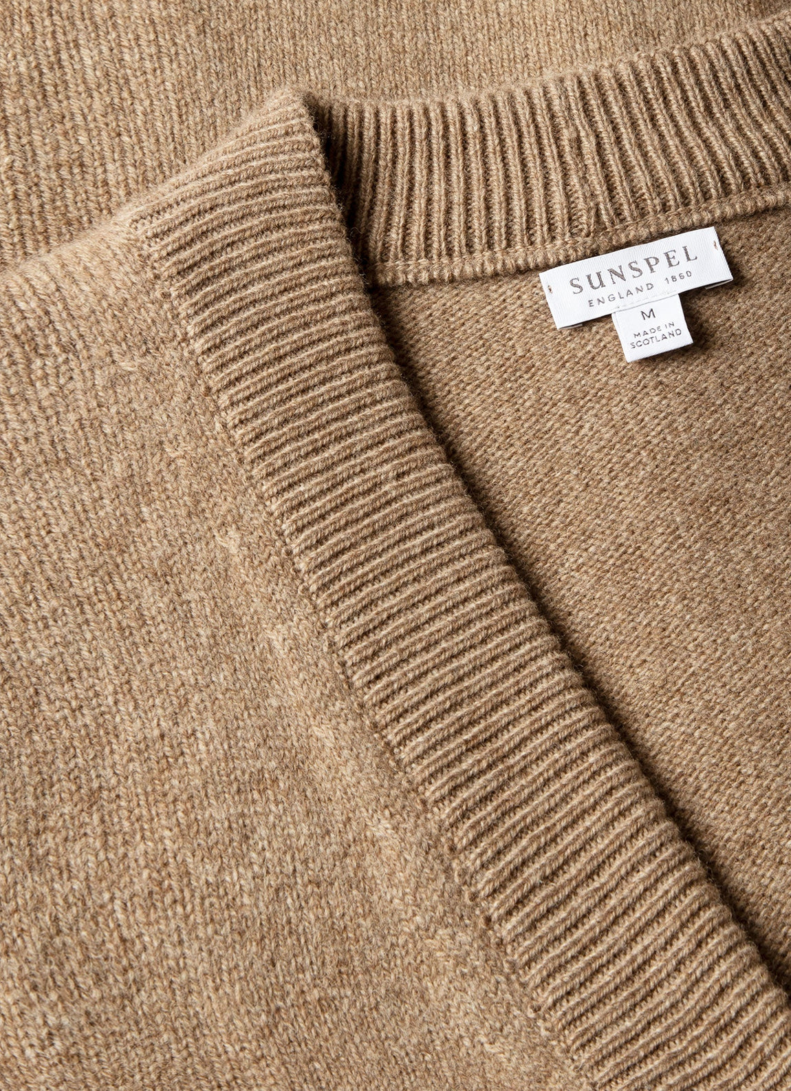 Men's Lambswool Cardigan in Taupe