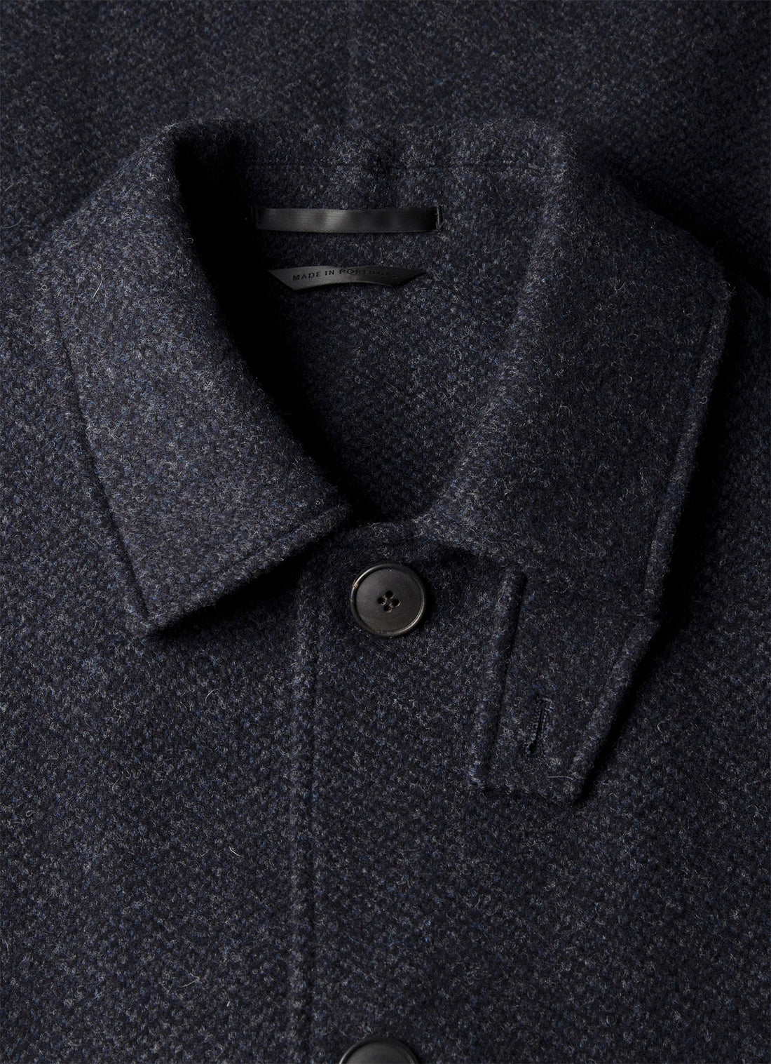 Men's Tweed Overcoat in Navy Tweed