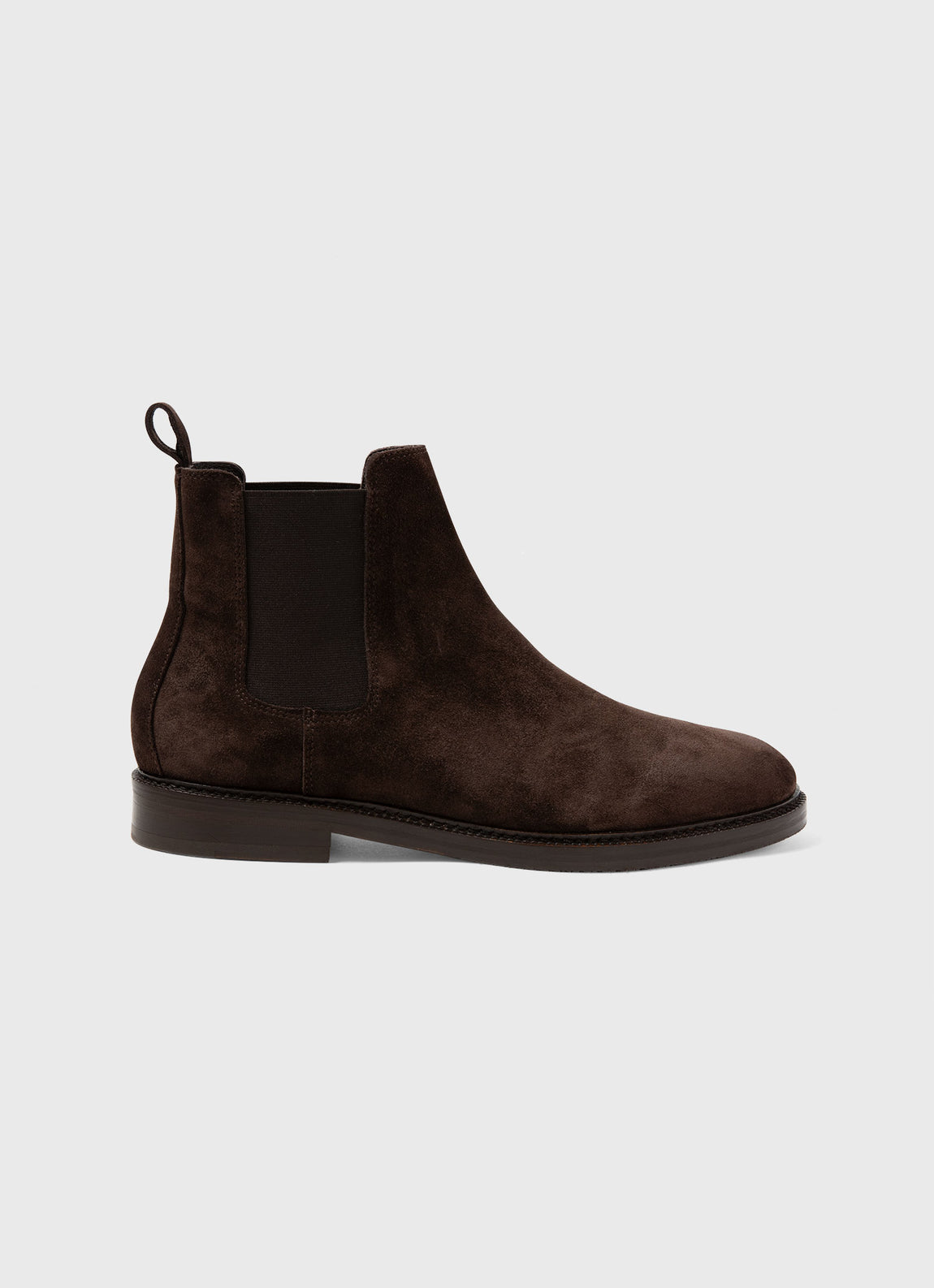 Men’s Suede Chelsea Boot in Coffee | Sunspel