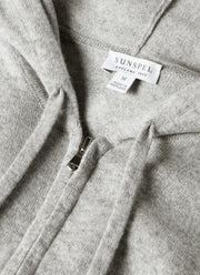 Men's Cashmere Hoodie in Grey Melange