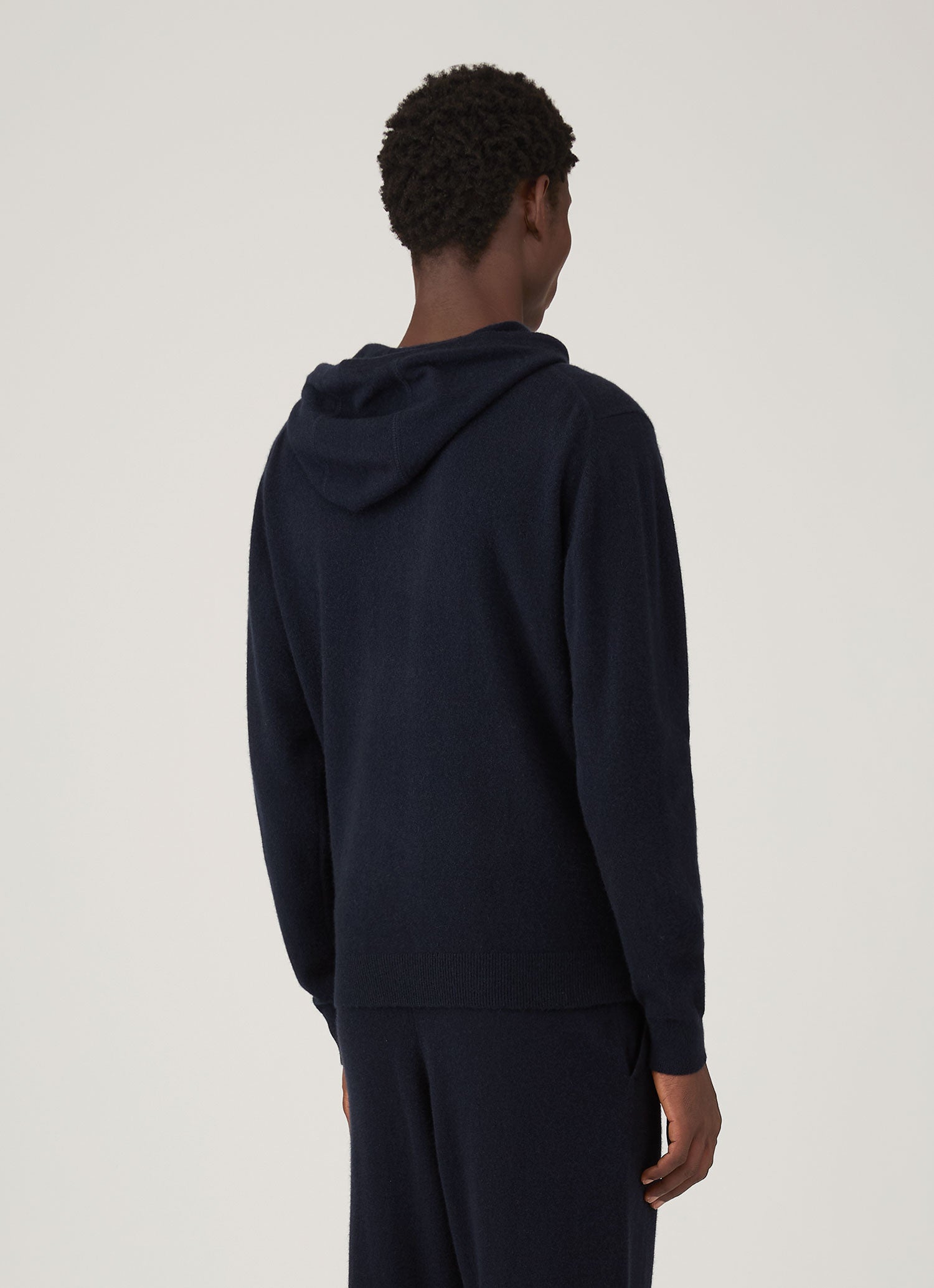 Men's Cashmere Hoodie in Navy