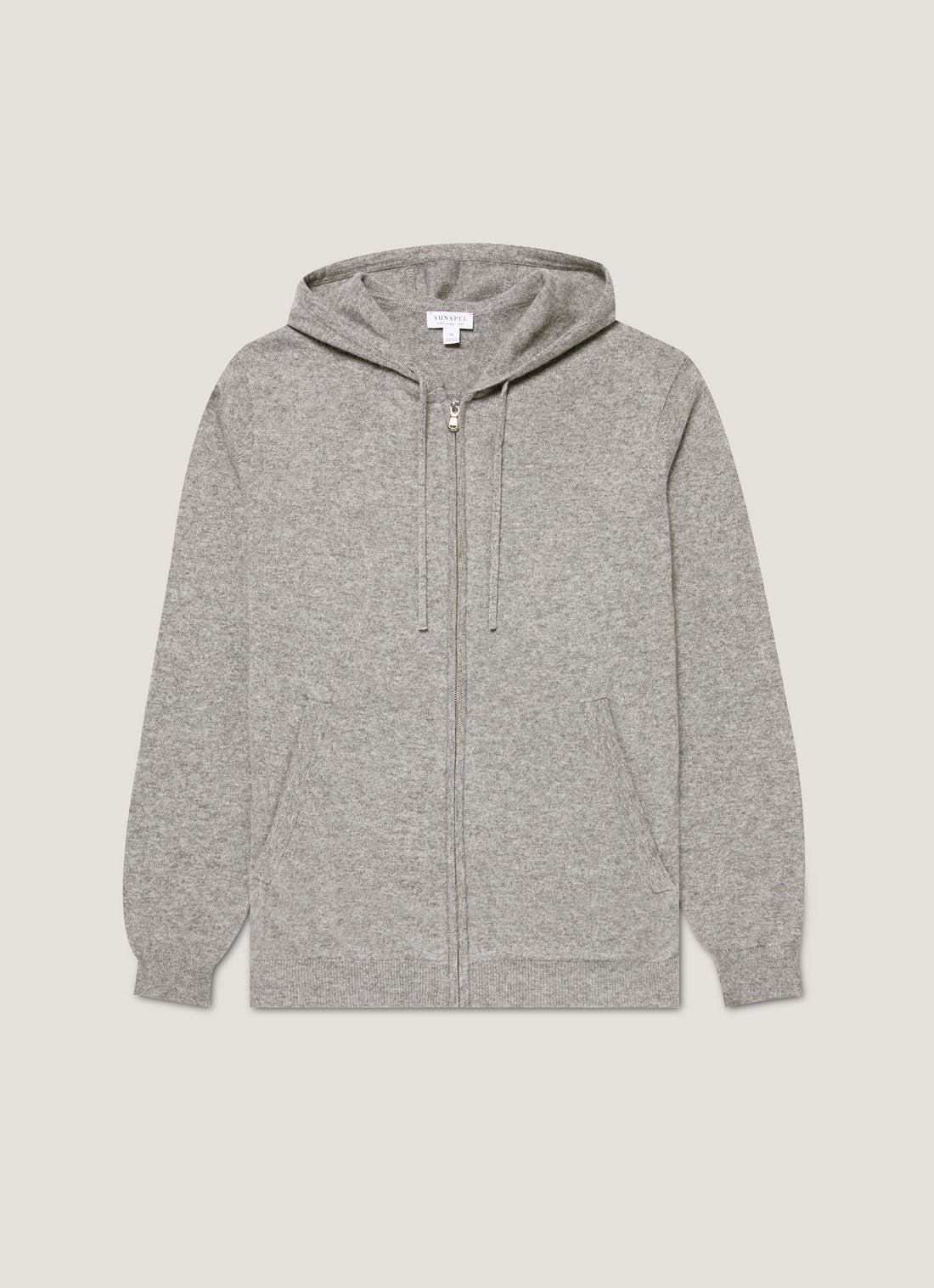 Men's Cashmere Hoodie in Grey Melange