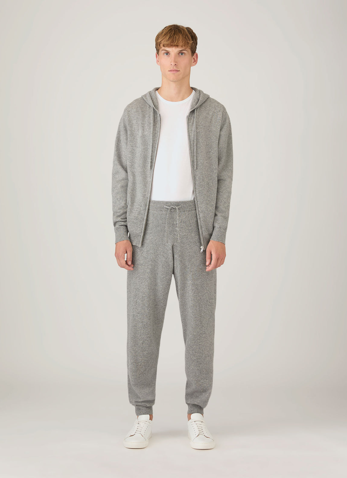 Men's Cashmere Lounge Set in Grey Melange