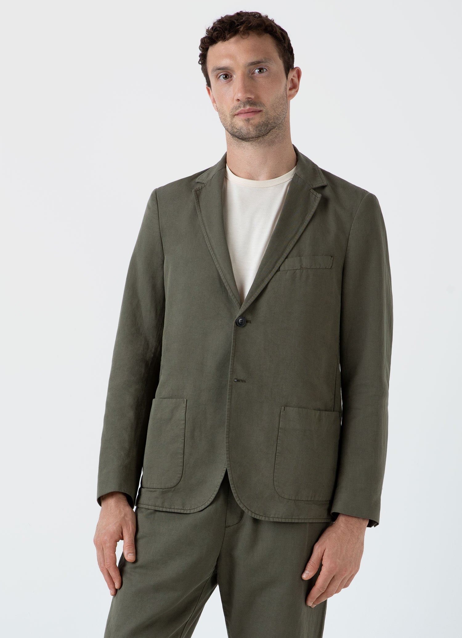 Olive on sale linen blazer