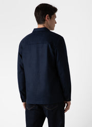 Men's Wool Twin Pocket Jacket in Light Navy Melange