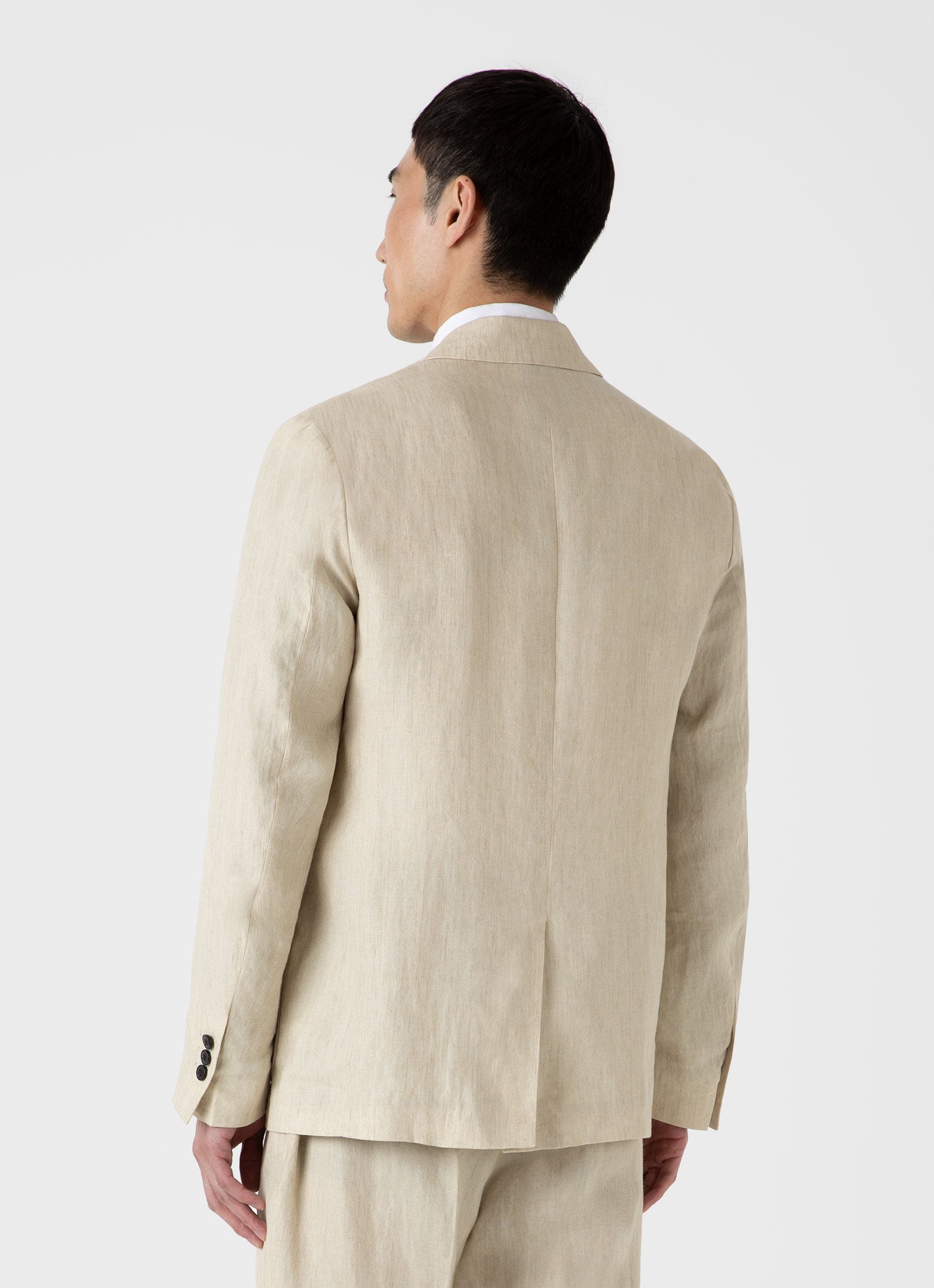 Men's Linen Two-Piece Suit in Light Sand