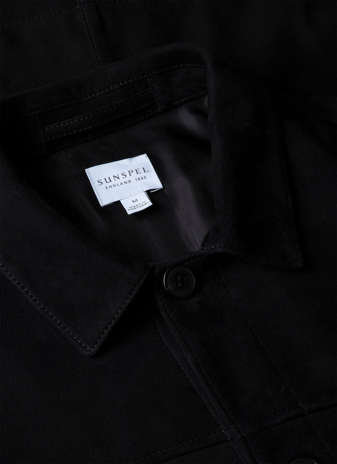 Men's Suede Twin Pocket Jacket in Black | Sunspel