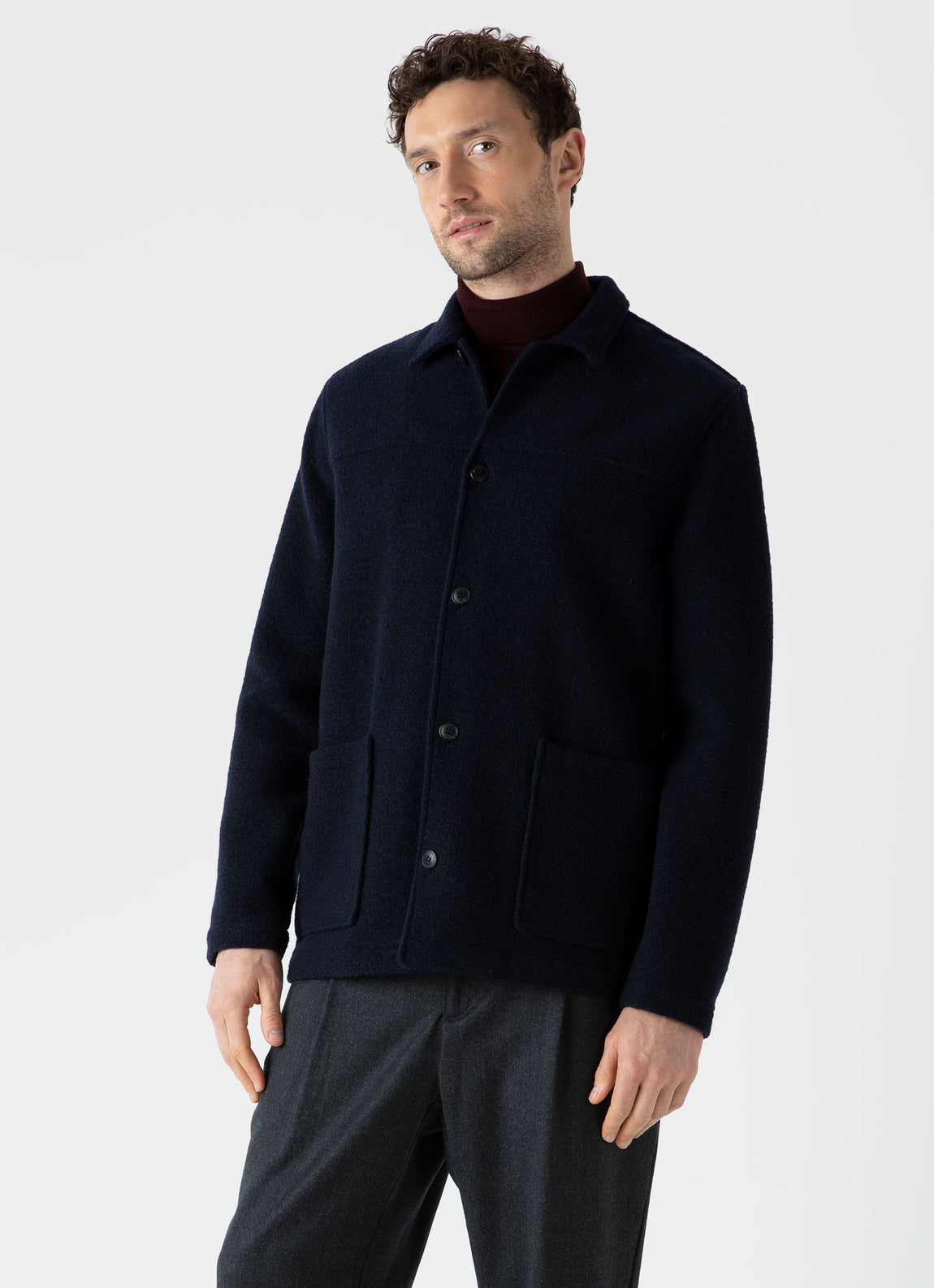 Men's Wool Donkey Jacket in Navy