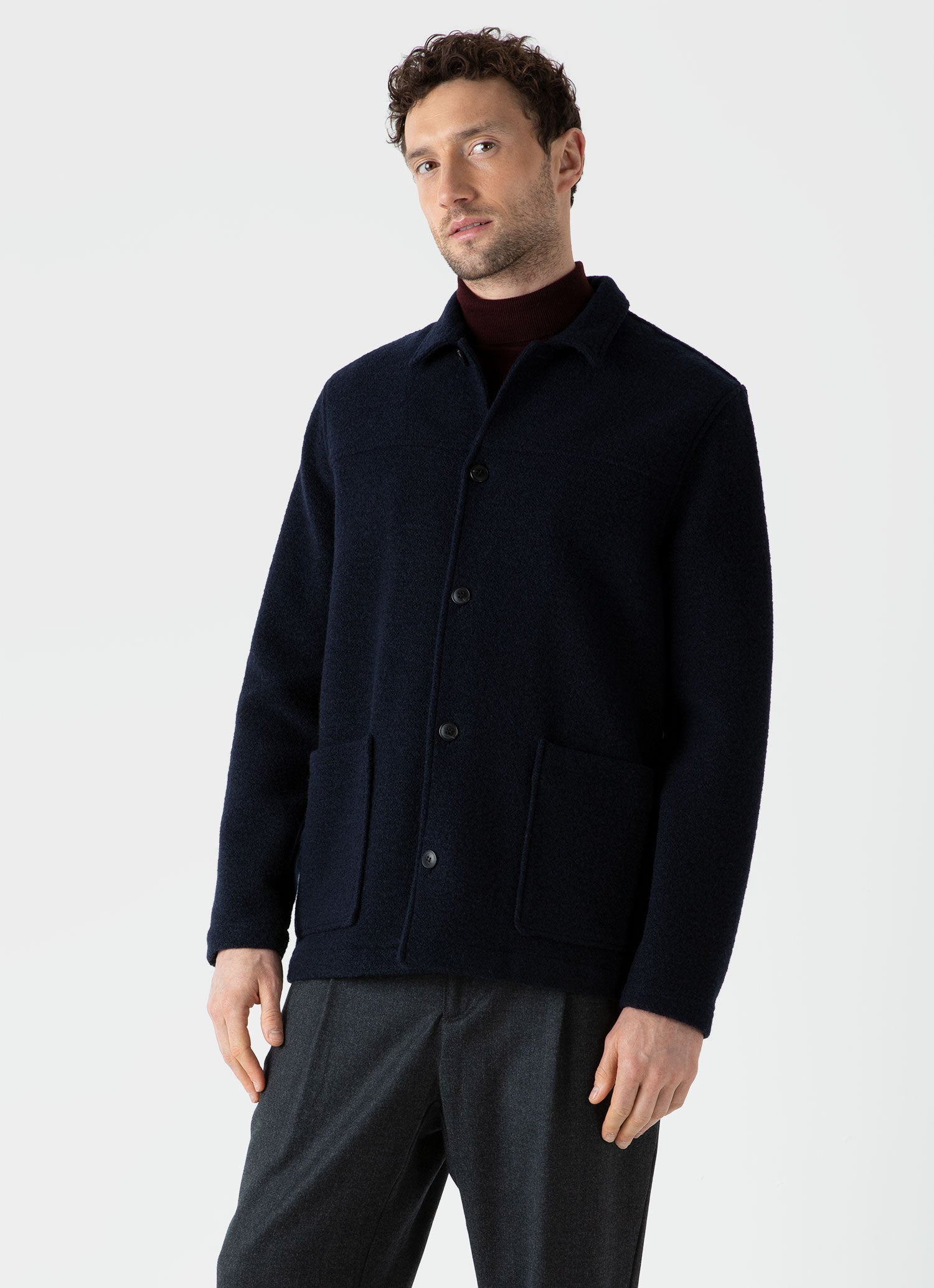Men's Wool Donkey Jacket in Navy