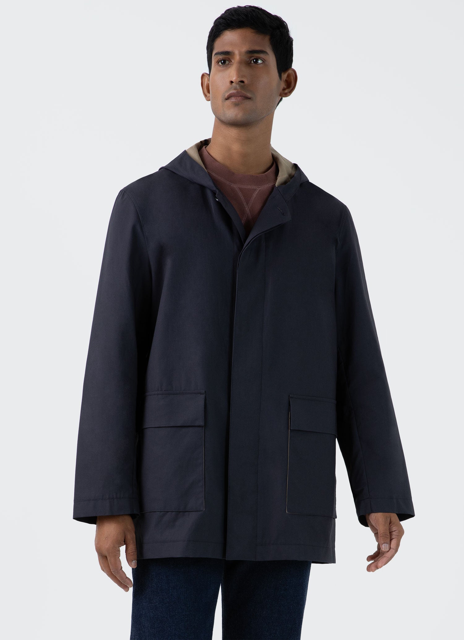 Mens hooded mac jacket deals