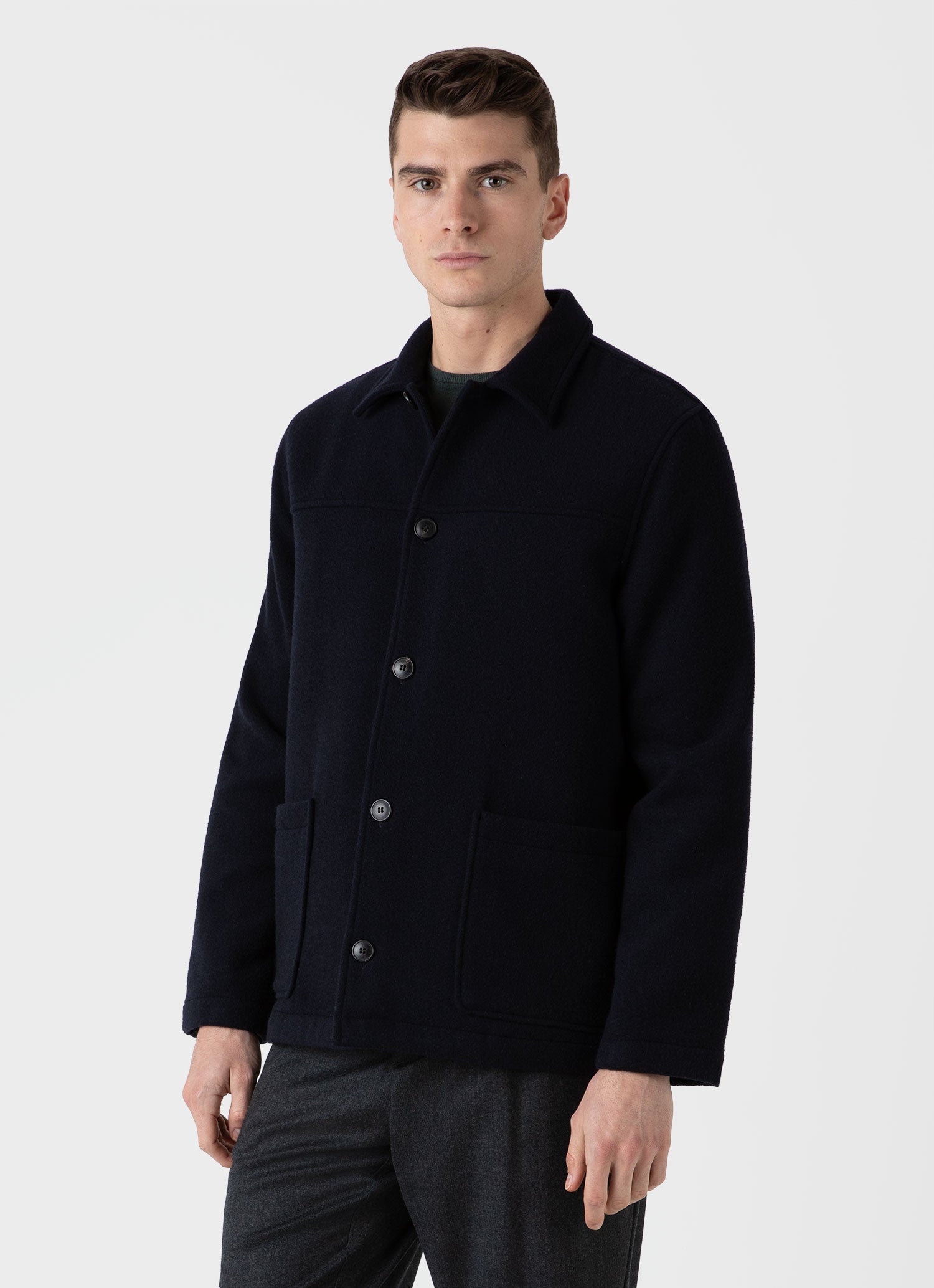 Men s Double Faced Chore Jacket in Navy Sunspel