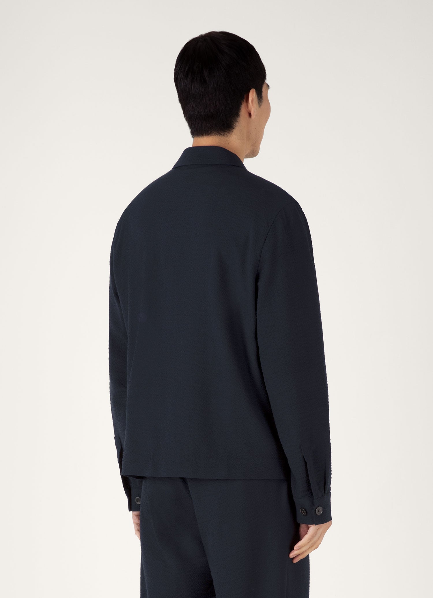 Men's Seersucker Jacket in Navy | Sunspel