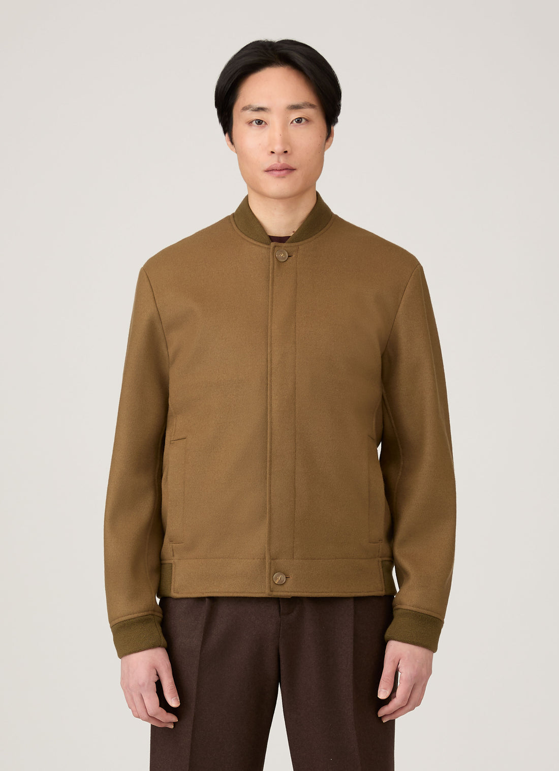 Men's Wool Bomber Jacket in Mole