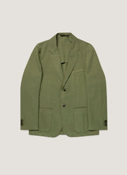 Men's Cotton Linen Blazer in Deep Olive