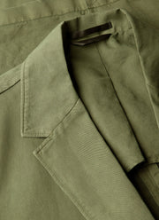 Men's Cotton Linen Blazer in Deep Olive