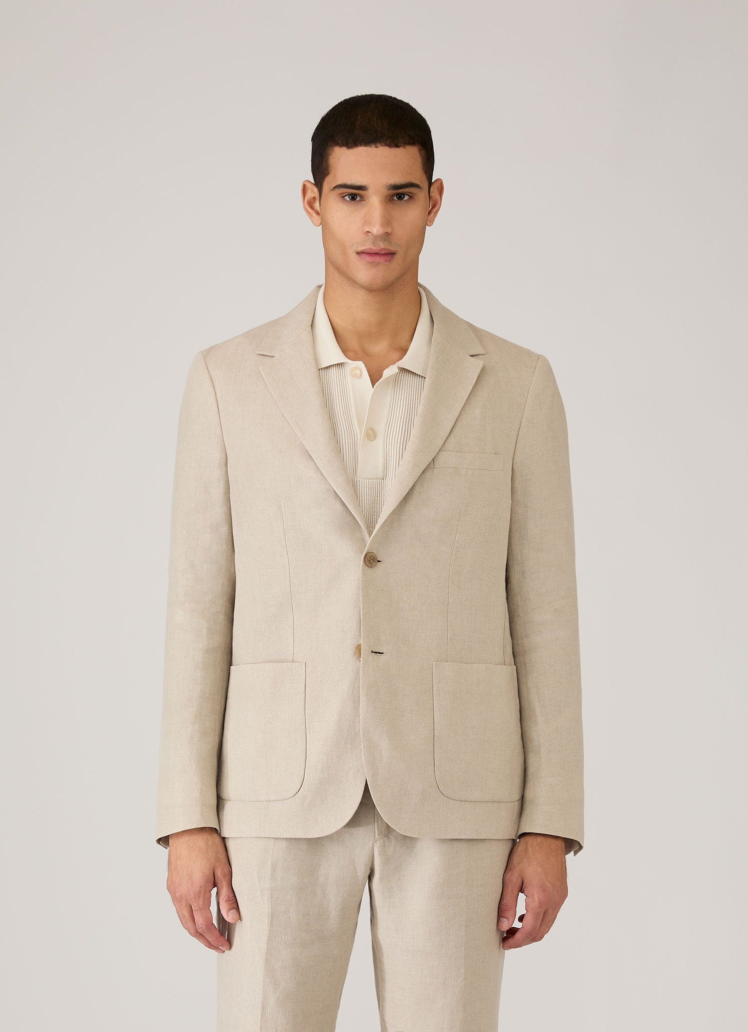 Men's Linen Blazer in Sand | Sunspel