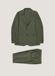 Men's Linen Two-Piece Suit in Hunter Green