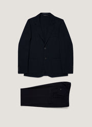 Men's Textured Wool Two-Piece Suit in Navy