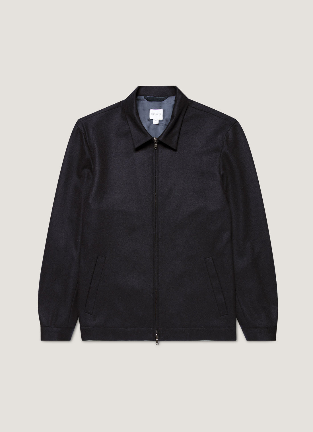 Men's Boiled Wool Harrington Jacket in Navy