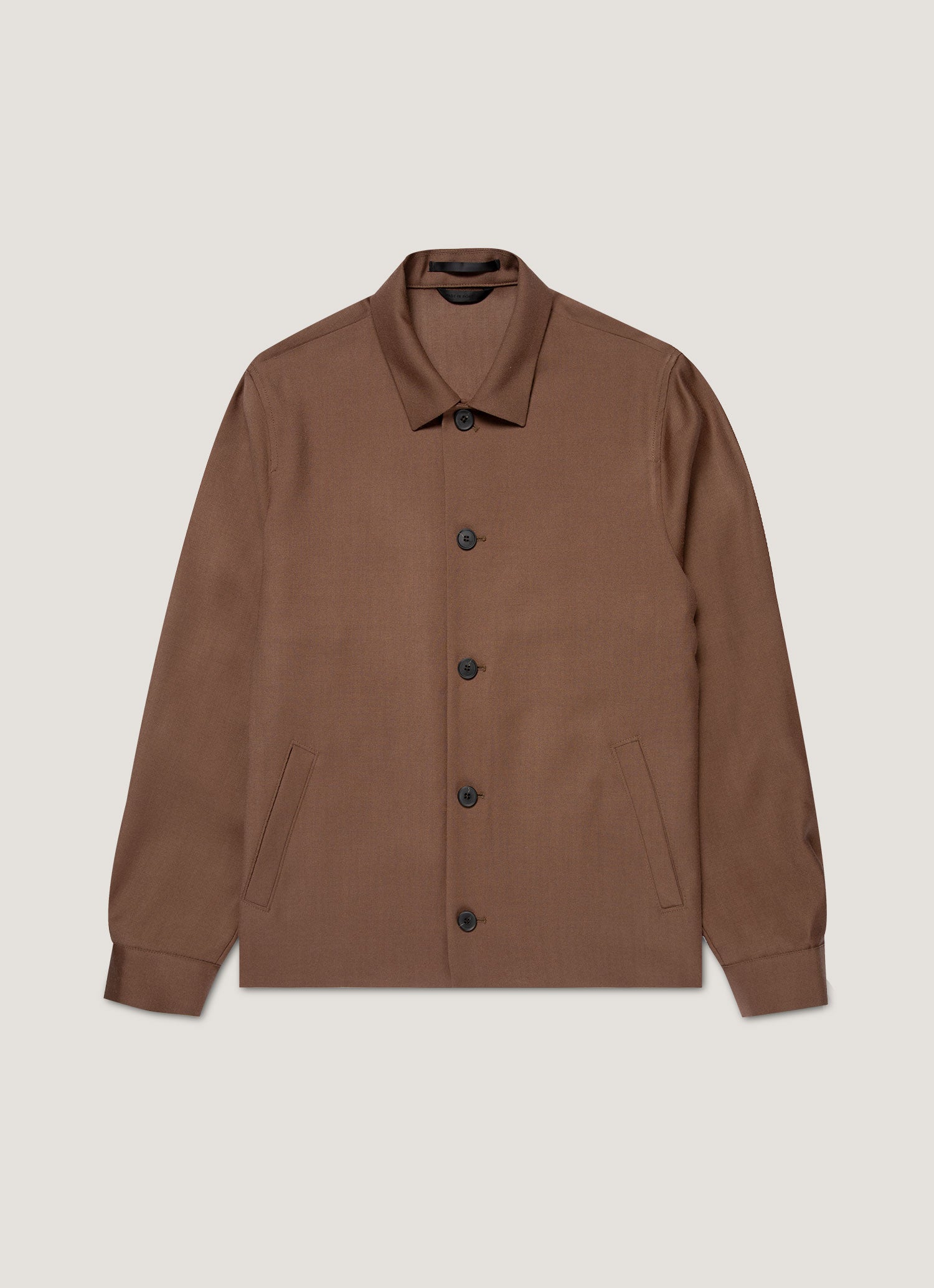 Men's Wool Twill Jacket in Light Brown | Sunspel Men's Wool Twill Jacket in Light Brown | Sunspel