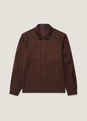 Men's Wool Twill Jacket in Dark Chocolate