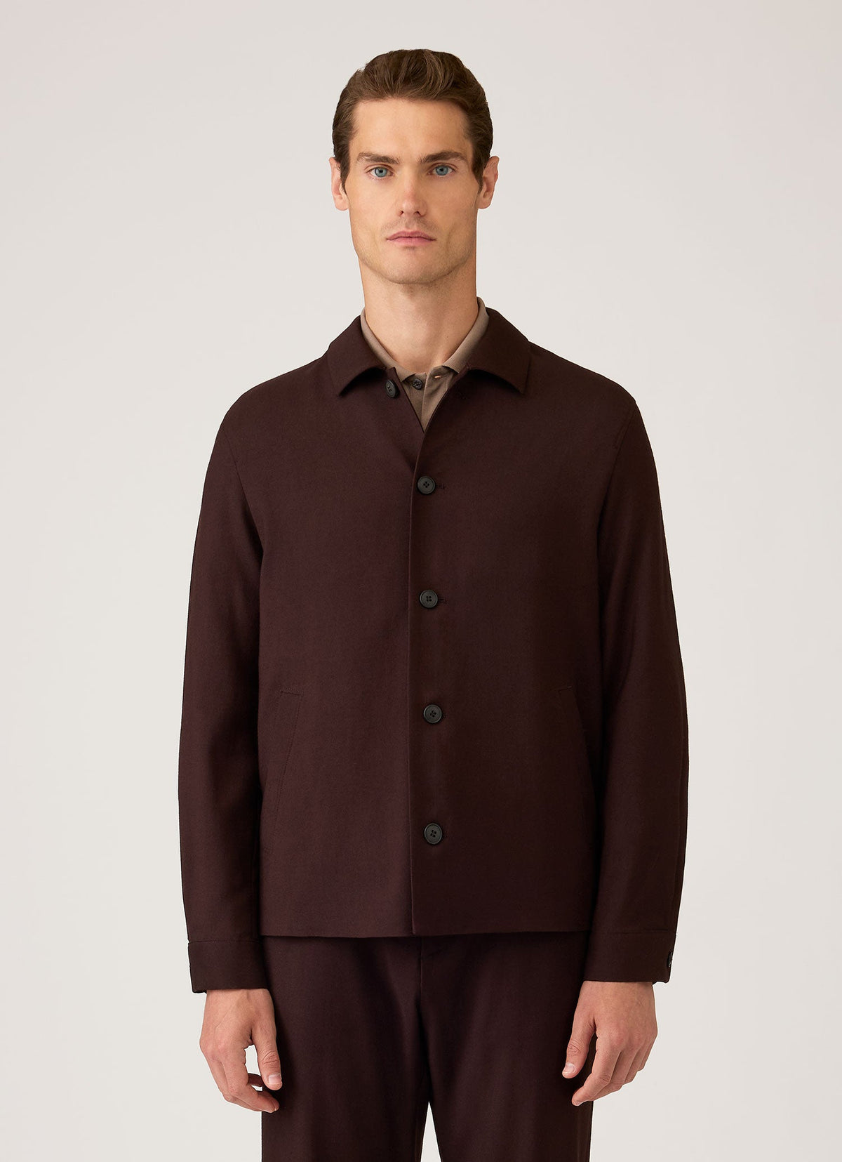 Men's Wool Twill Jacket in Dark Chocolate