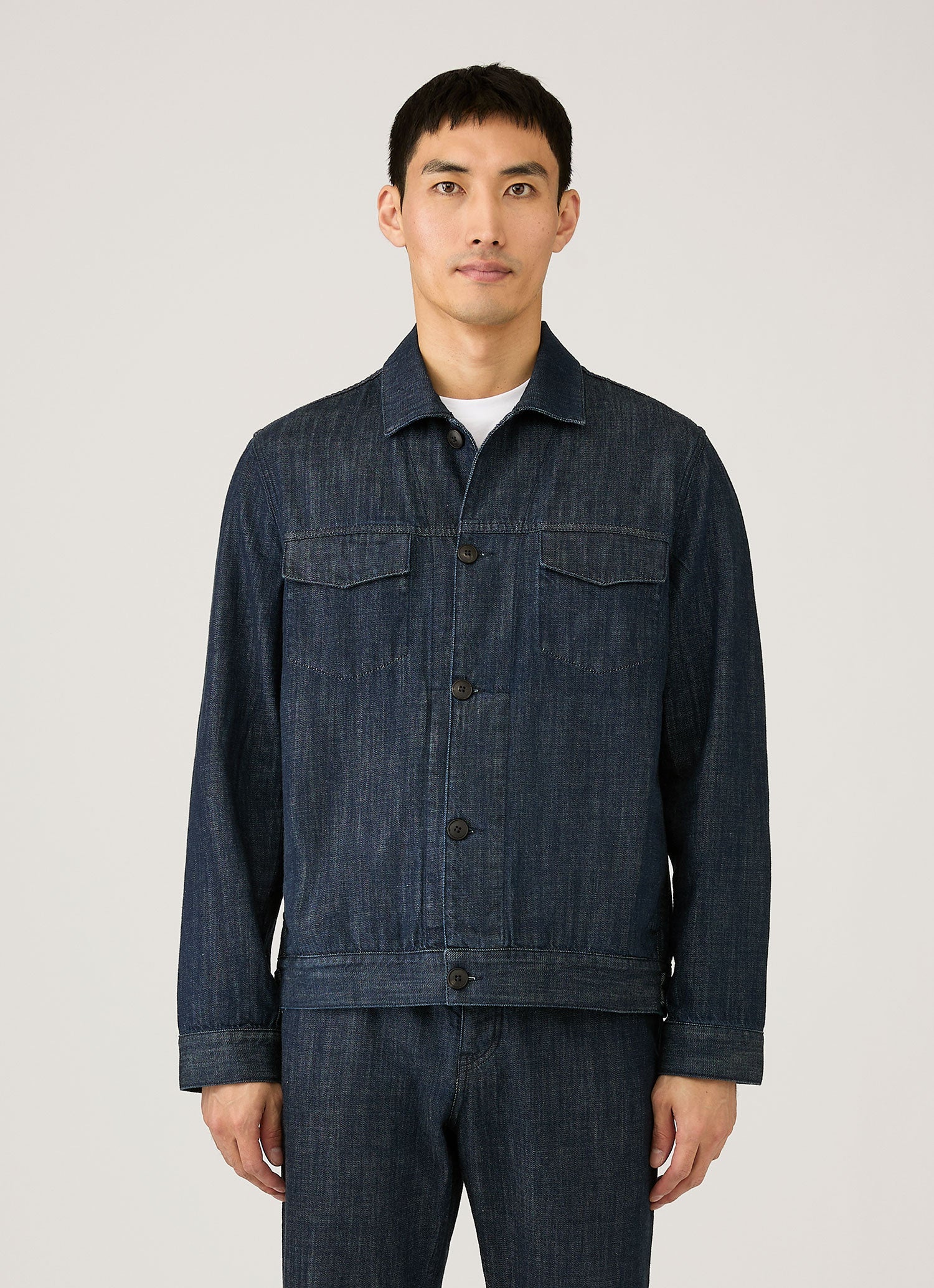 SUNSPEL ダークデニム ジャケット Lサイズ Men's Japanese Denim Jacket in Rinse Wash Denim | Sunspel