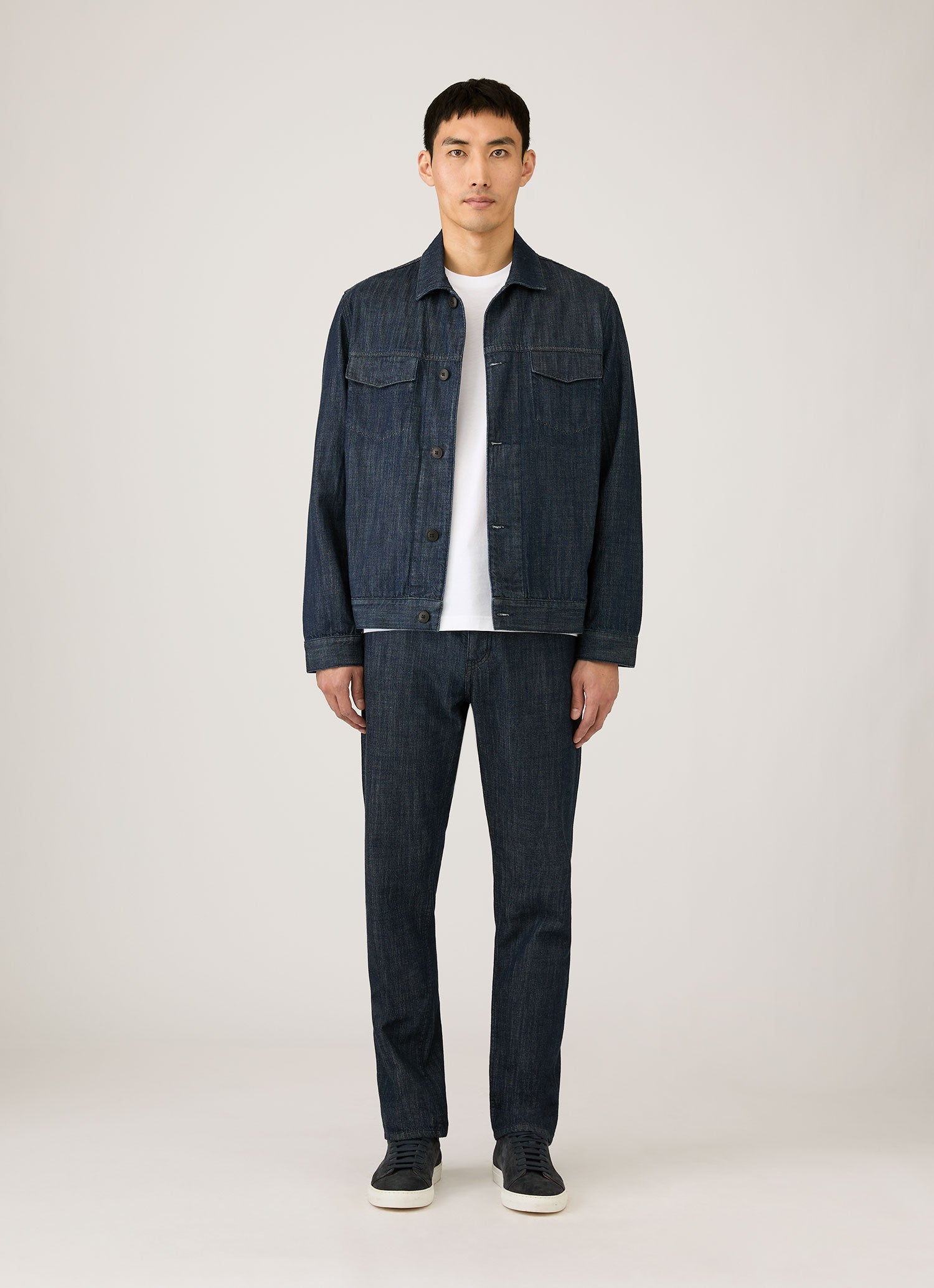 SUNSPEL ダークデニム ジャケット Lサイズ Men's Japanese Denim Jacket in Rinse Wash Denim | Sunspel
