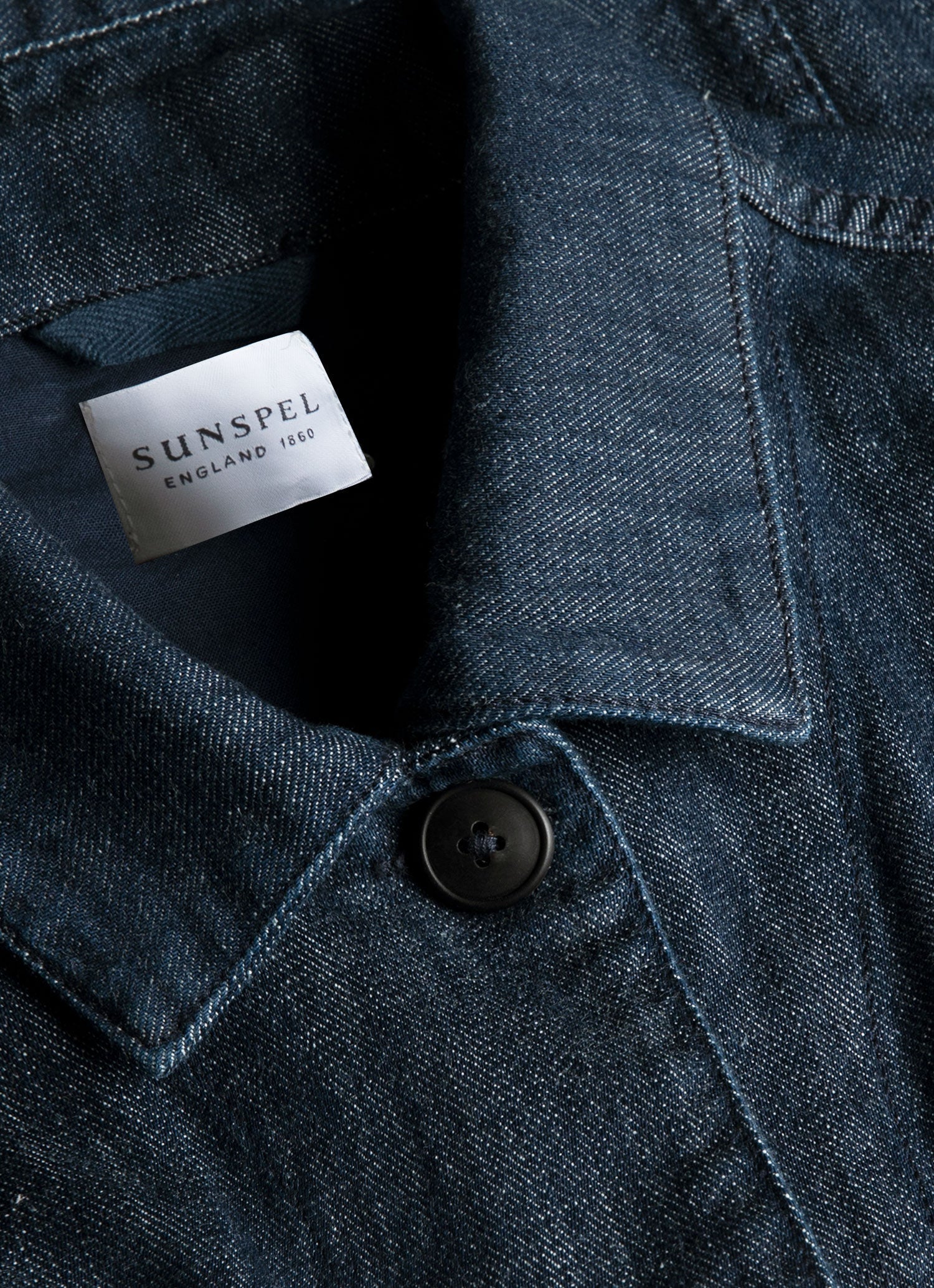 Men's Japanese Denim Jacket in Rinse Wash Denim | Sunspel
